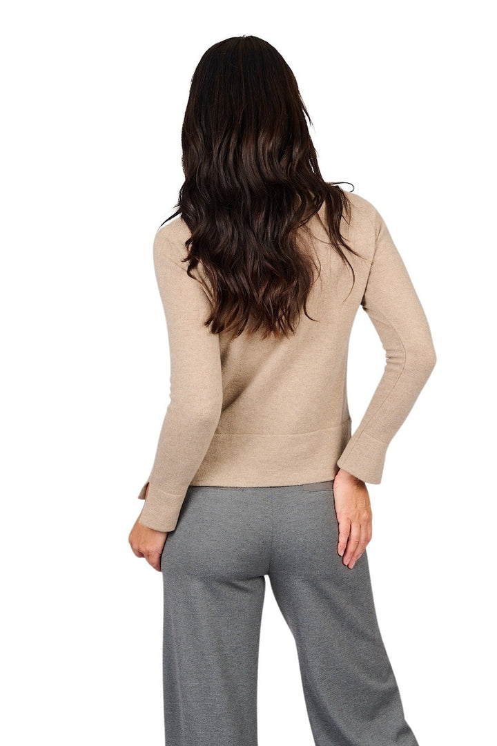 Natan Collection pull trui rolkraag dames taupe KRISPY-WOOLCASH 188