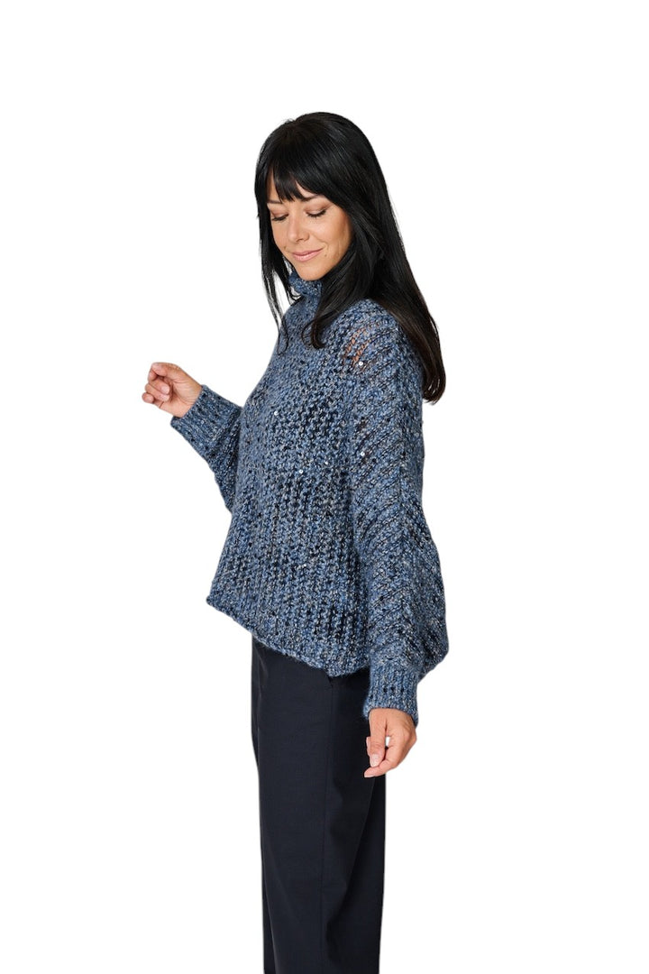 Panicale Cashmere pull trui rolkraag dames marine D390859CL 39D24B 0591