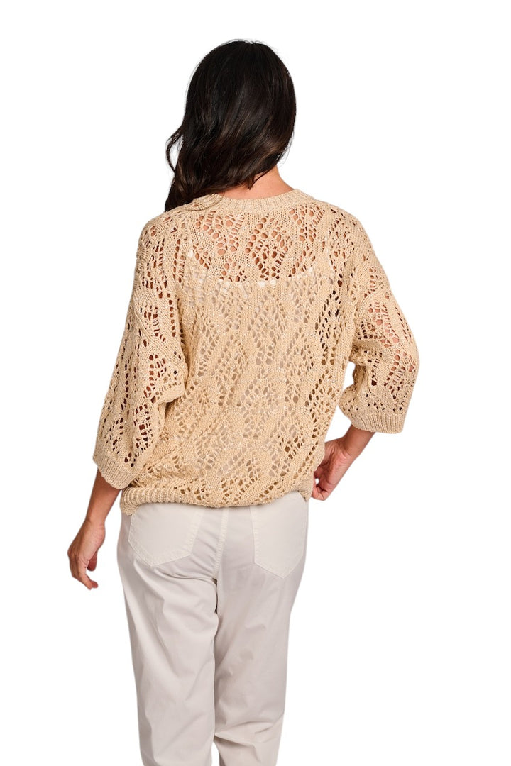 Panicale Cashmere pull trui ronde hals dames beige D360961G-36D52A 0405