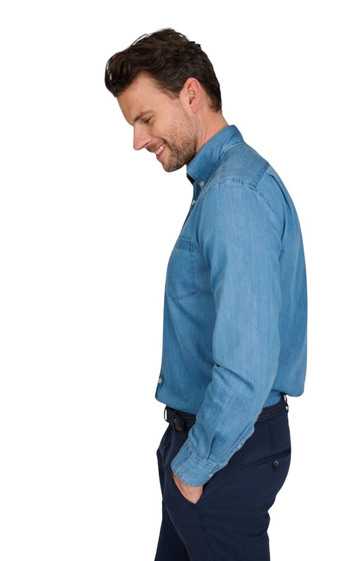 Paul & Shark hemd lange mouwen heren denim Giza Cotton 25413160 J01