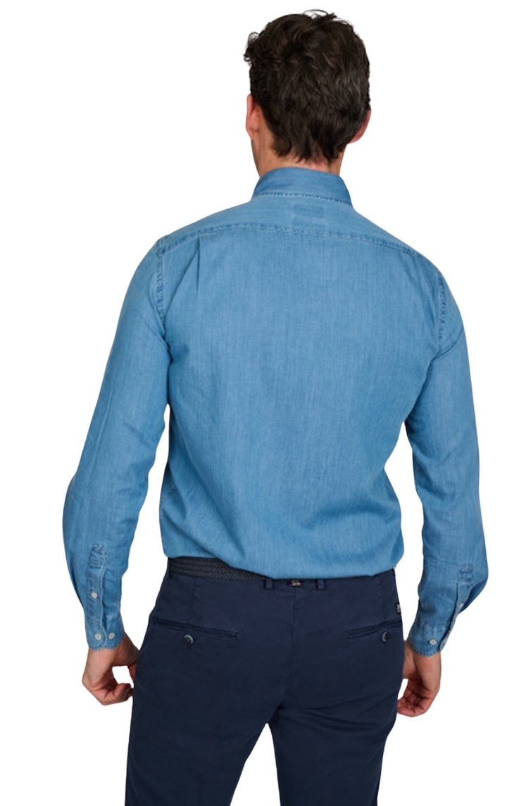 Paul & Shark hemd lange mouwen heren denim Giza Cotton 25413160 J01