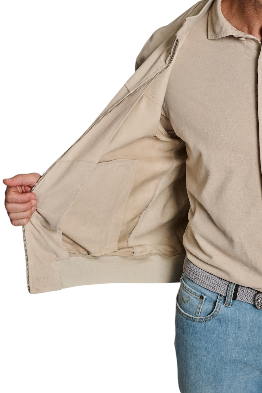 Peuterey leren mantel jas heren zand PUE5743 99012407 PE08 729