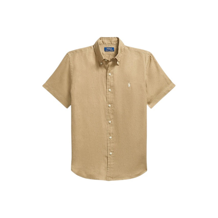 Polo Ralph Lauren Men hemd korte mouwen heren camel custom fit 710968912502