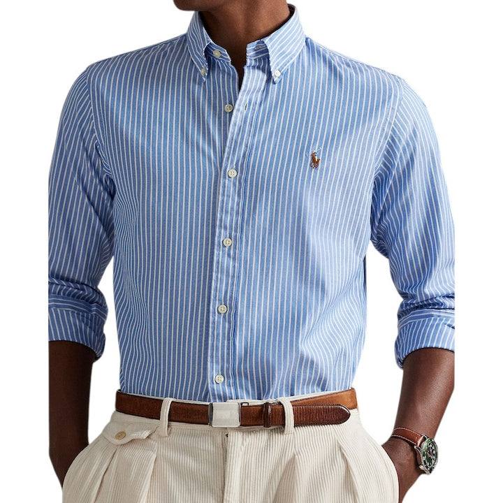 Polo Ralph Lauren Men hemd lange mouwen heren blauw Custom Fit 710886462004