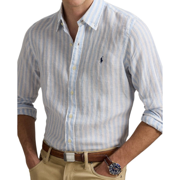 Polo Ralph Lauren Men hemd lange mouwen heren blauw Custom fit 710969636003