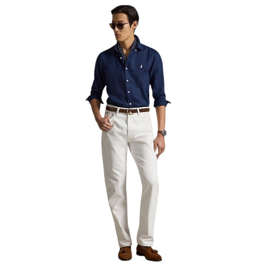 Polo Ralph Lauren Men hemd lange mouwen heren marine Custom fit 710966294504