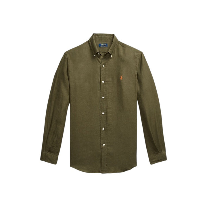Polo Ralph Lauren Men hemd lange mouwen heren olijf custom fit 710966294004