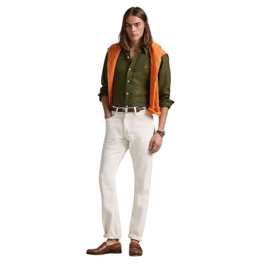 Polo Ralph Lauren Men hemd lange mouwen heren olijf slim fit 710968915006