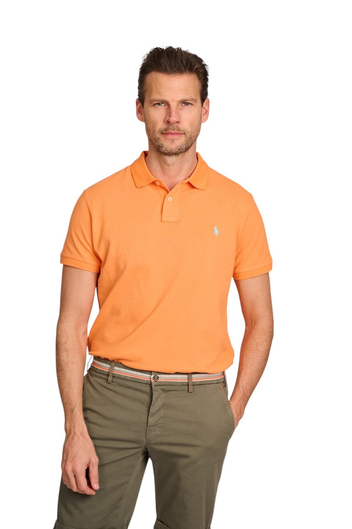 Polo Ralph Lauren Men polo shirt short sleeves men's orange custom slimfit