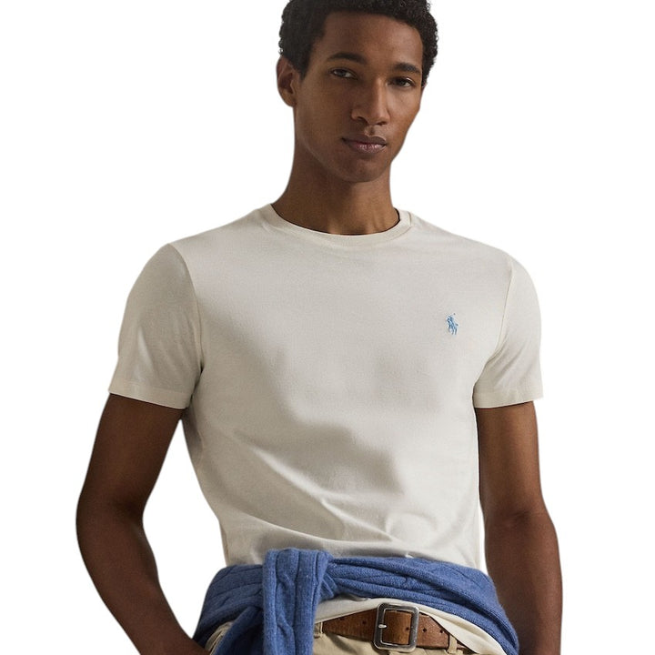 Polo Ralph Lauren Men t-shirt korte mouwen heren cream custom slim fit 710671438350