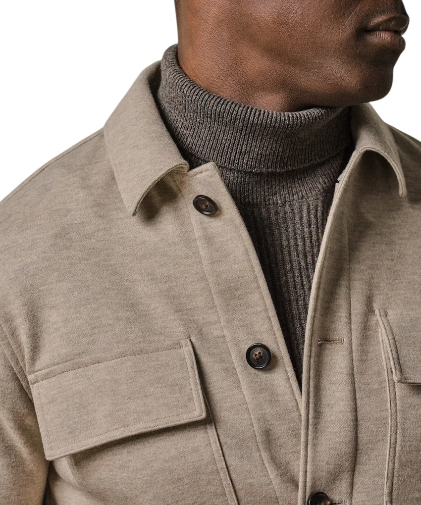 Profuomo hemd lange mouwen heren beige PPWF30002B F