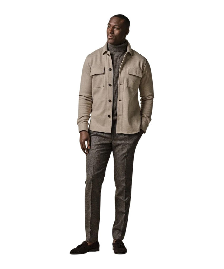 Profuomo hemd lange mouwen heren beige PPWF30002B F