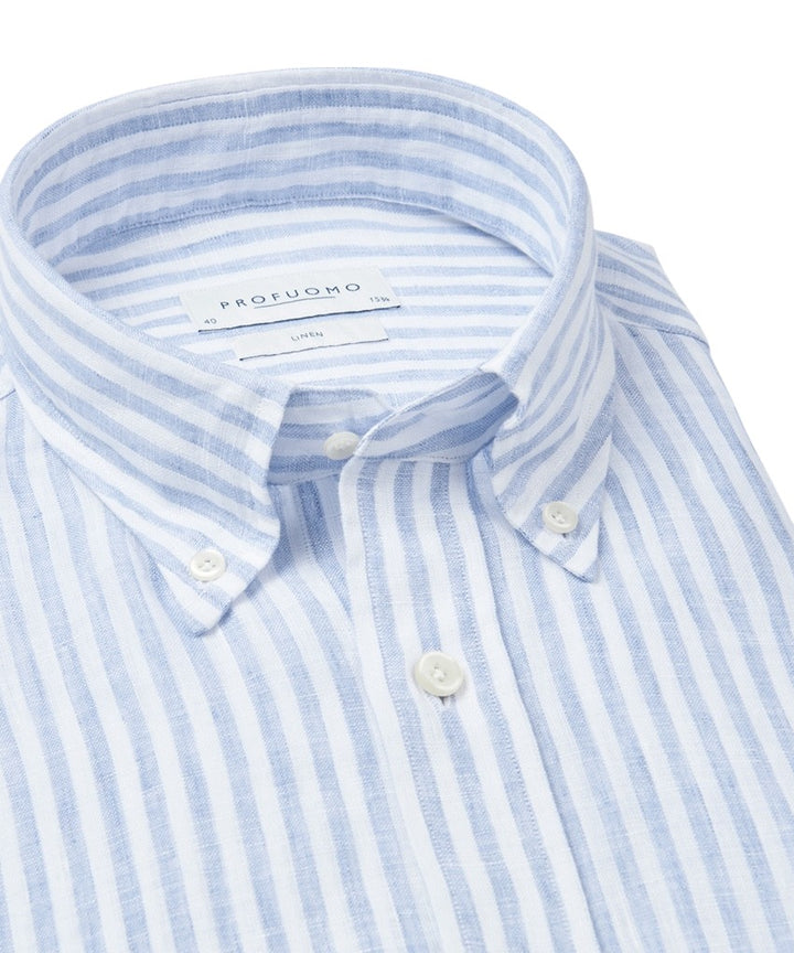 Profuomo hemd lange mouwen heren blauw Slim fit PPWH10022A