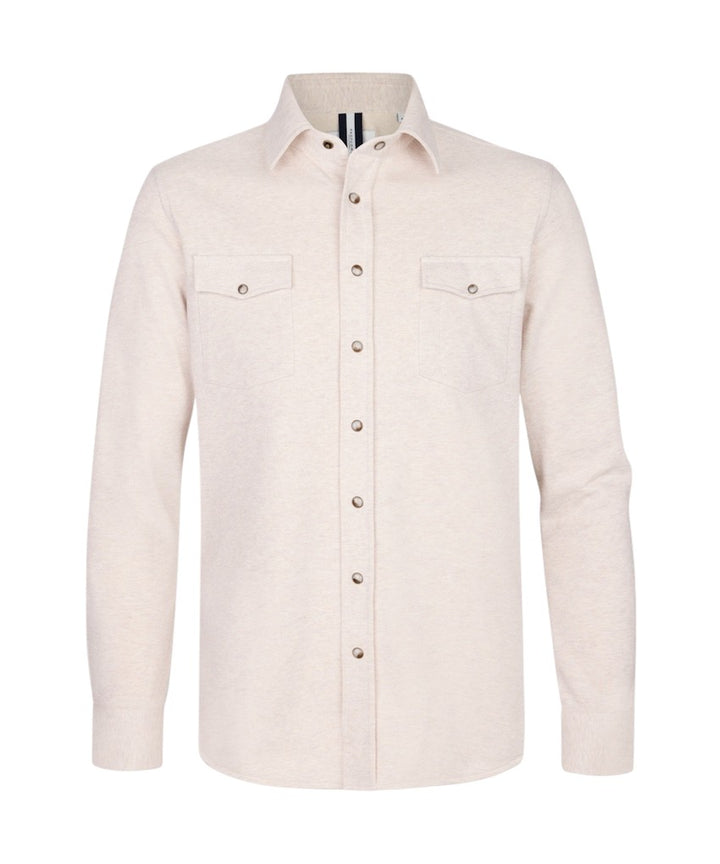 Profuomo hemd lange mouwen heren zand PPWF10005A