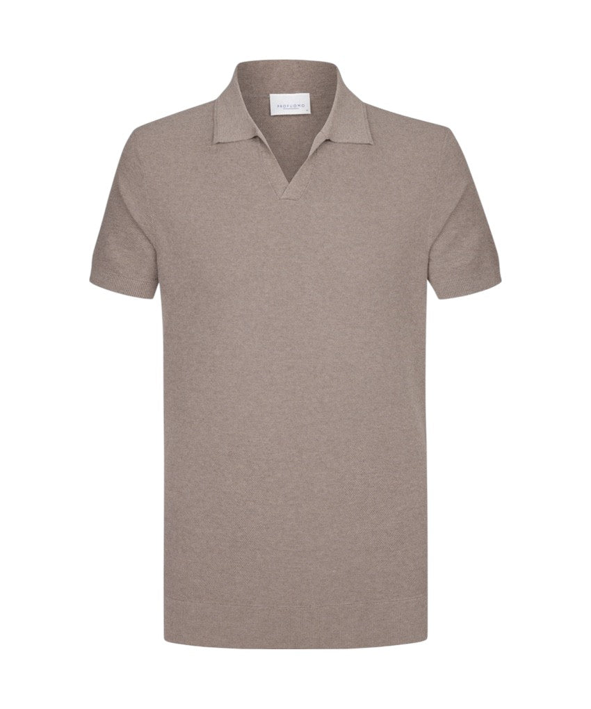 Profuomo polo shirt korte mouwen heren bruin PPWD10002B