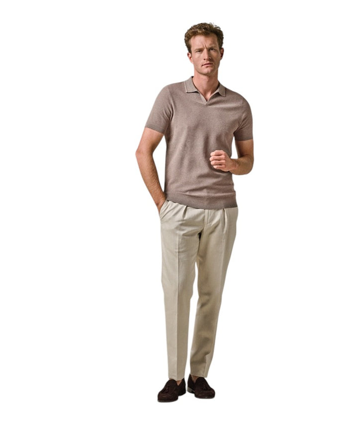 Profuomo polo shirt korte mouwen heren bruin PPWD10002B