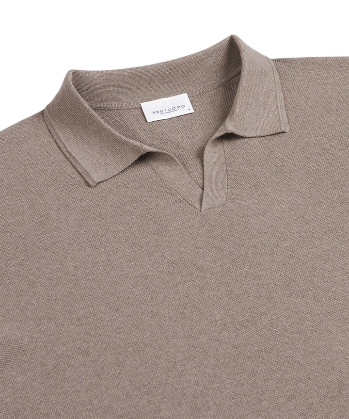 Profuomo polo shirt korte mouwen heren bruin PPWD10002B