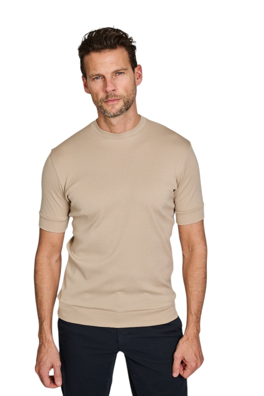 Stefan Brandt t-shirt korte mouwen heren taupe Eli B ELI B 01.400 FR30