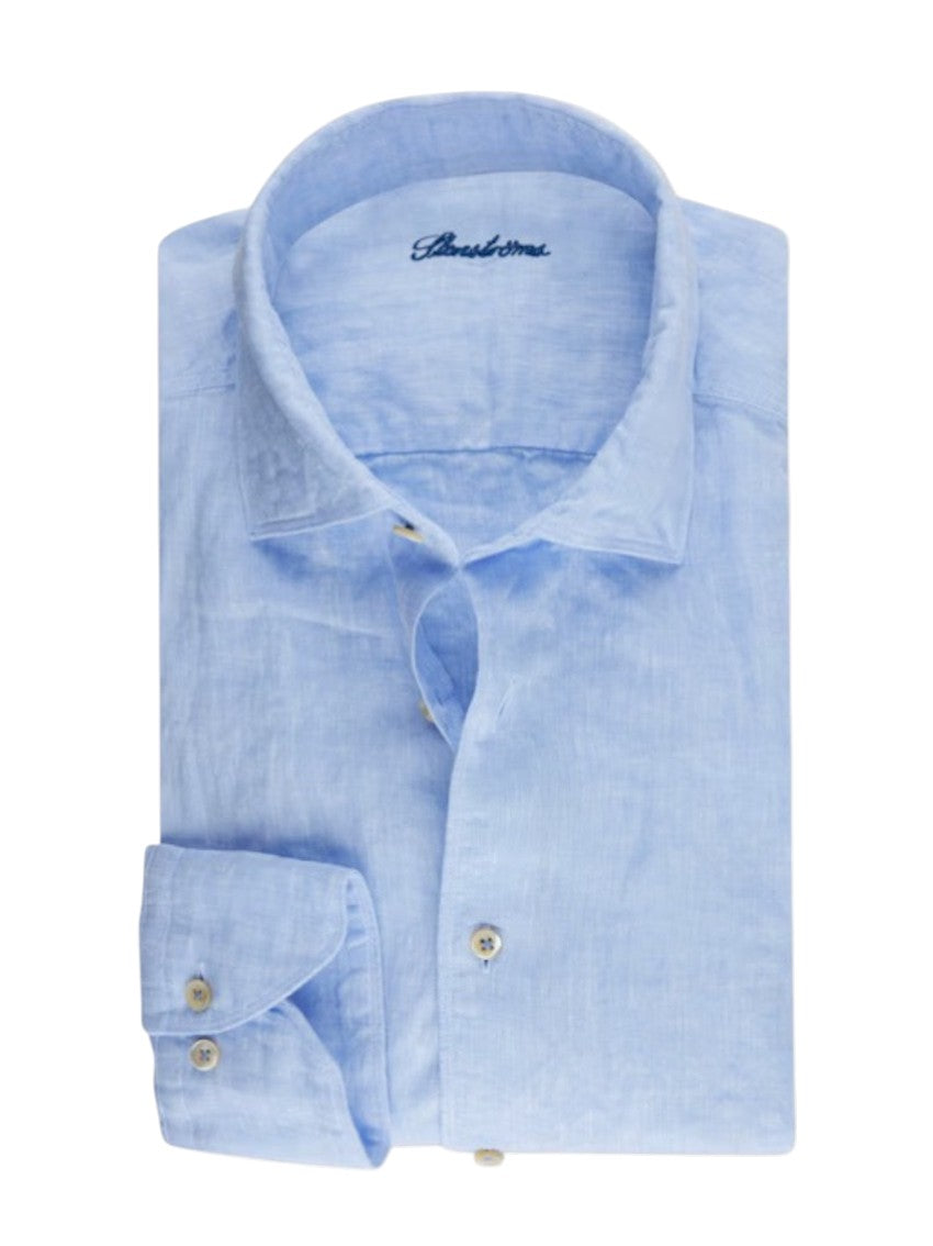 Stenstroms Men hemd lange mouwen heren licht blauw linnen regular 6747219170 100