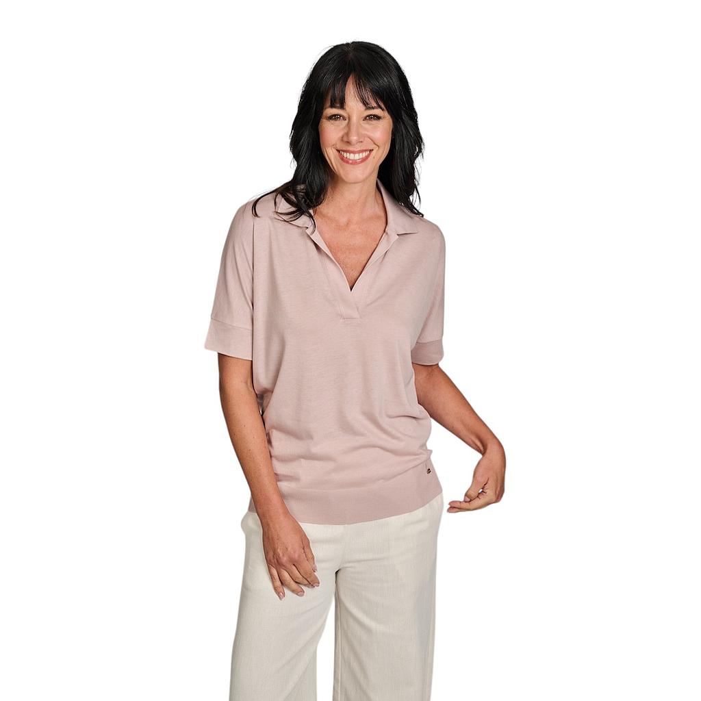 herno-women-t-shirt-korte-mouwen-dames-poeder-1